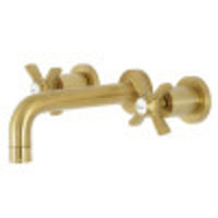 Thumbnail for Kingston Brass KS8127ZX Millennium 2-Handle Wall Mount Bathroom Faucet, Brushed Brass - BNGBath