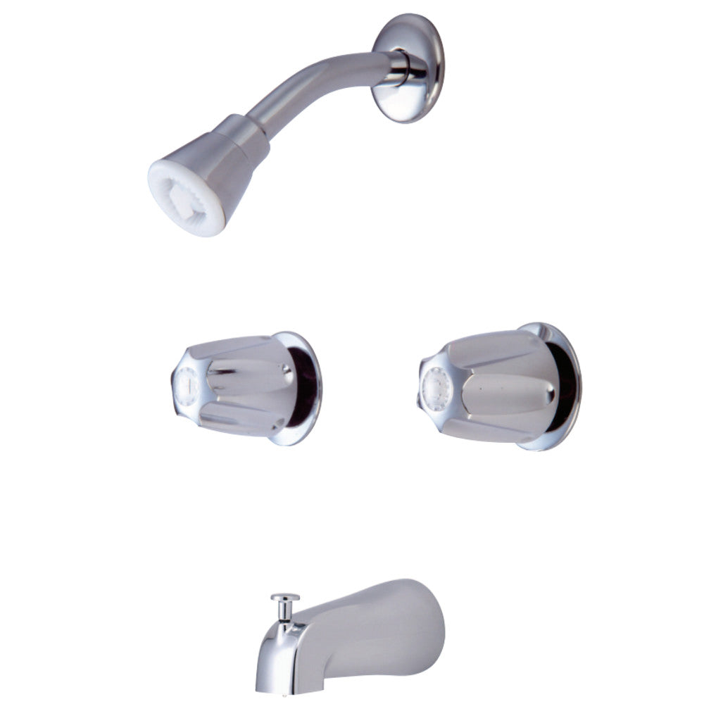 Kingston Brass KF112 Generic Twin Handle 8" Center Tub & Shower Valve, Polished Chrome - BNGBath