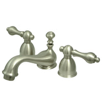 Thumbnail for Kingston Brass KS3958AL Restoration Mini-Widespread Bathroom Faucet, Brushed Nickel - BNGBath