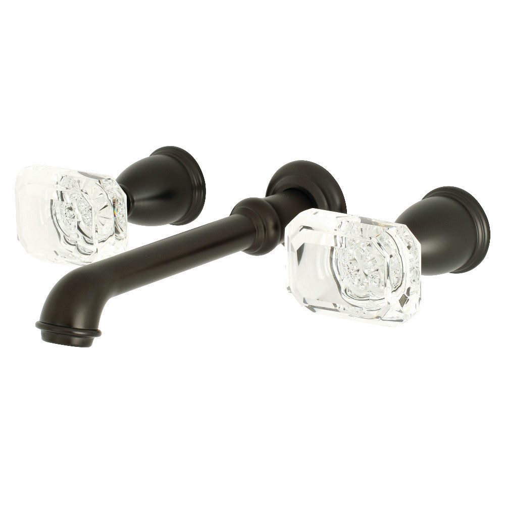 Kingston Brass KS7125WQL Krystal Onyx Two-Handle Wall Mount Bathroom Faucet, Oil Rubbed Bronze - BNGBath