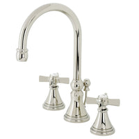 Thumbnail for Kingston Brass KS2986ZX Millennium Widespread Bathroom Faucet with Brass Pop-Up, Polished Nickel - BNGBath