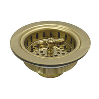 Thumbnail for Kingston Brass K212PB Tacoma Spin and Seal Sink Basket Strainer, Polished Brass - BNGBath