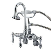 Thumbnail for Kingston Brass CC302T1 Vintage Adjustable Center Wall Mount Tub Faucet, Polished Chrome - BNGBath
