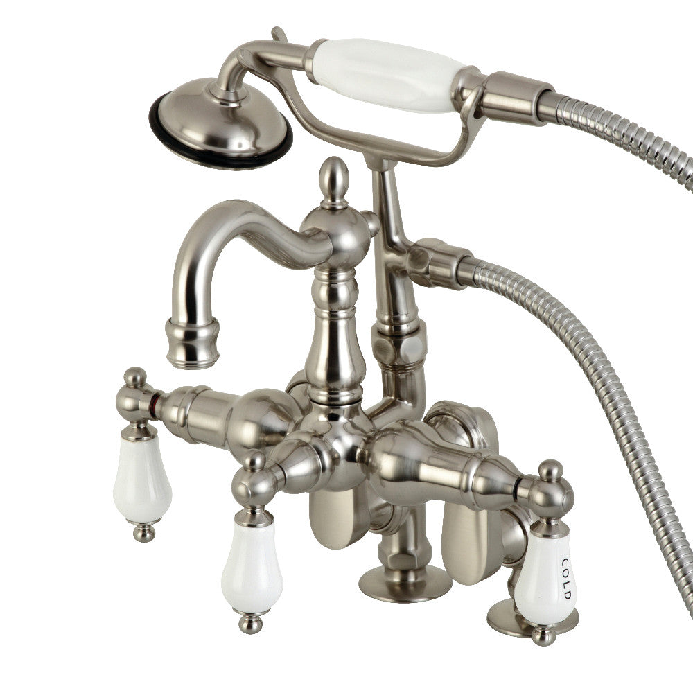 Kingston Brass CC6017T8 Vintage Clawfoot Tub Faucet with Hand Shower, Brushed Nickel - BNGBath