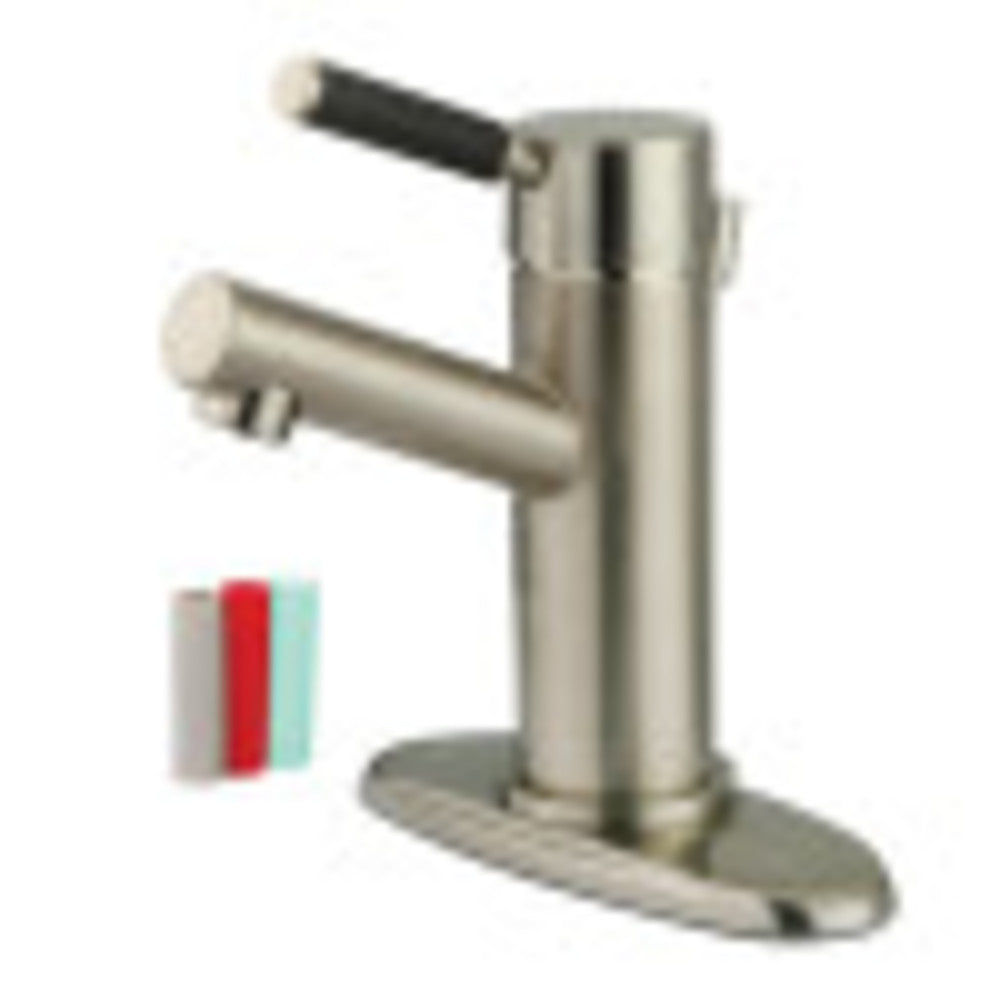 Fauceture FS8428DKL Kaiser Single-Handle Bathroom Faucet with Brass Pop-Up and Cover Plate, Brushed Nickel - BNGBath