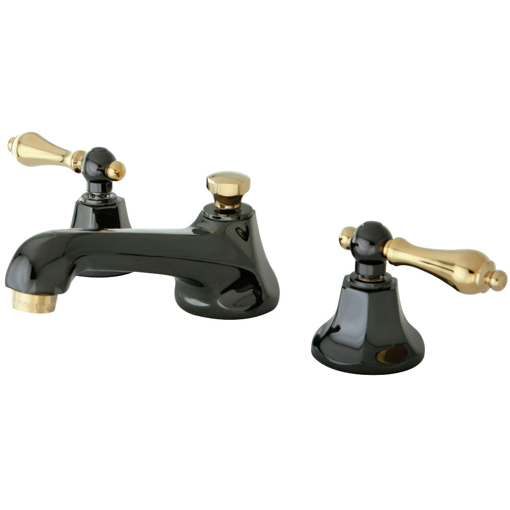 Kingston Brass NS4469AL Widespread Bathroom Faucet, Black Stainless Steel/Polished Brass - BNGBath