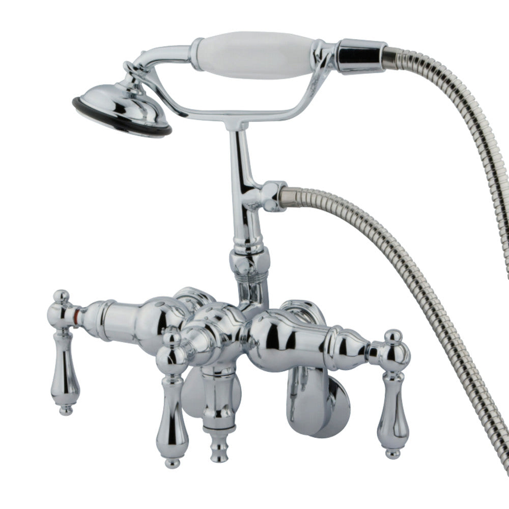 Kingston Brass CC420T1 Vintage Adjustable Center Wall Mount Tub Faucet, Polished Chrome - BNGBath
