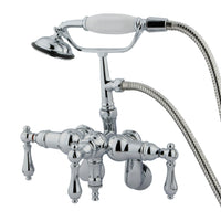 Thumbnail for Kingston Brass CC420T1 Vintage Adjustable Center Wall Mount Tub Faucet, Polished Chrome - BNGBath