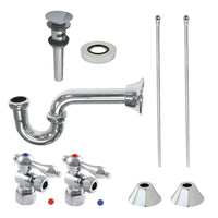 Thumbnail for Kingston Brass CC53301VOKB30 Traditional Plumbing Sink Trim Kit with P-Trap and Overflow Drain, Polished Chrome - BNGBath