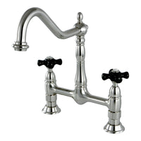 Thumbnail for Kingston Brass KS1178PKX Duchess Bridge Kitchen Faucet, Brushed Nickel - BNGBath