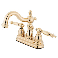 Thumbnail for Kingston Brass KB1602TL 4 in. Centerset Bathroom Faucet, Polished Brass - BNGBath