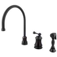 Thumbnail for Kingston Brass KS3815BLBS Widespread Kitchen Faucet, Oil Rubbed Bronze - BNGBath