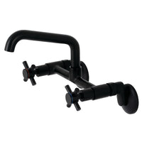 Thumbnail for Kingston Brass KS423MB Concord Two-Handle Wall-Mount Kitchen Faucet, Matte Black - BNGBath