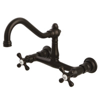 Thumbnail for Kingston Brass KS3245AX Wall Mount Bathroom Faucet, Oil Rubbed Bronze - BNGBath