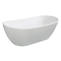 Thumbnail for Aqua Eden VRTRS723223 Arcticstone 72-Inch Solid Surface White Stone Freestanding Tub with Drain, Matte White - BNGBath