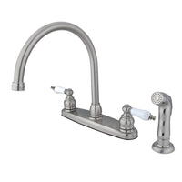 Thumbnail for Kingston Brass KB728SP Vintage Centerset Kitchen Faucet, Brushed Nickel - BNGBath