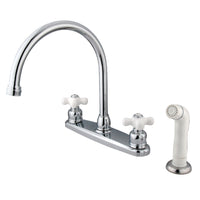 Thumbnail for Kingston Brass KB721PX 8-Inch Centerset Kitchen Faucet, Polished Chrome - BNGBath