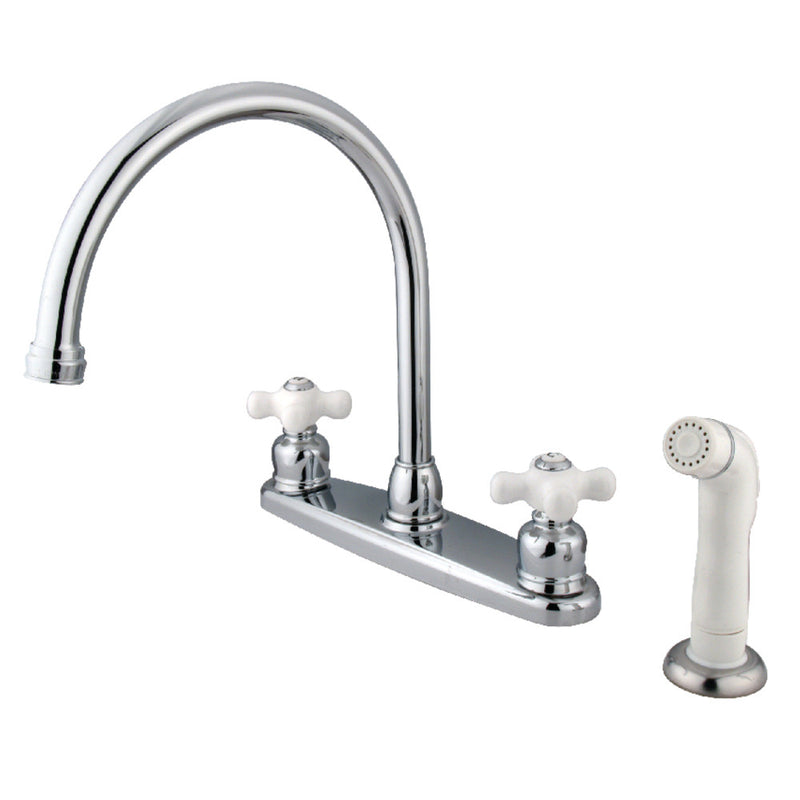 Kingston Brass KB721PX 8-Inch Centerset Kitchen Faucet, Polished Chrome - BNGBath