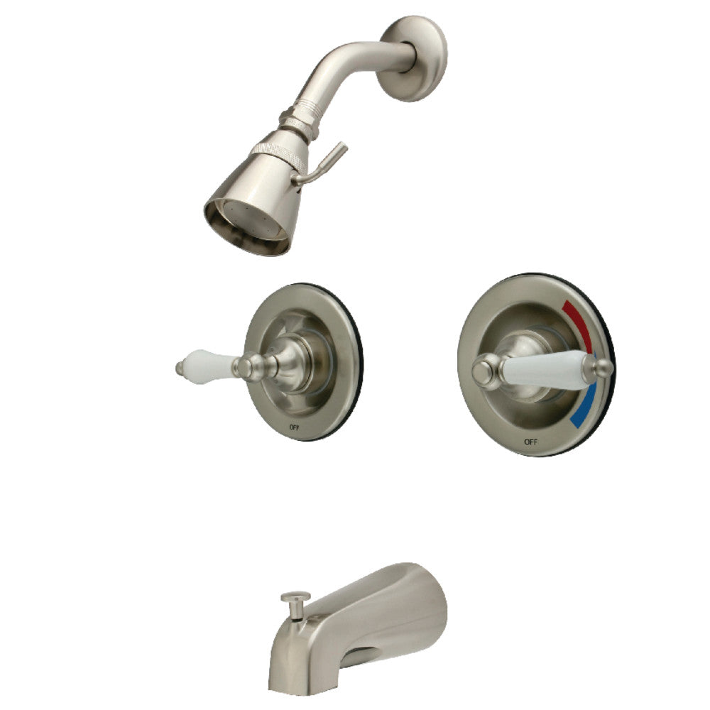 Kingston Brass KB668PL Tub and Shower Faucet, Brushed Nickel - BNGBath