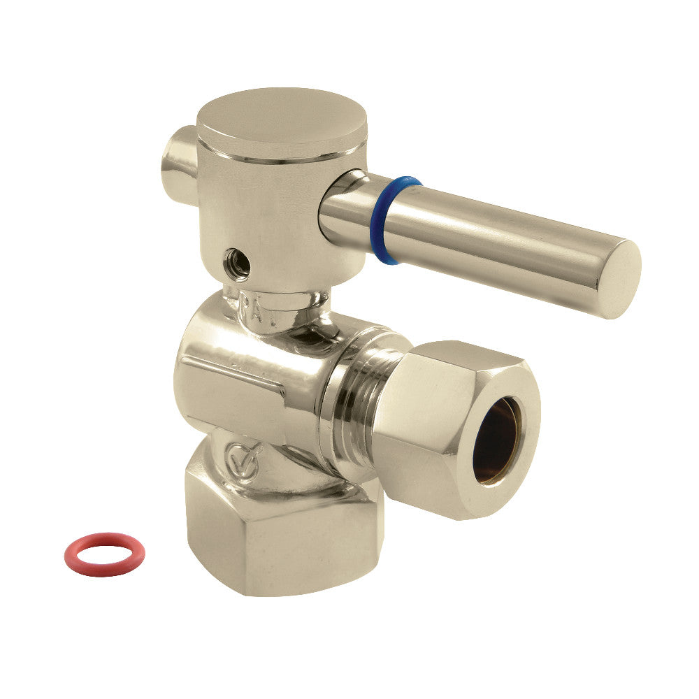 Kingston Brass CC44408DL 1/2" FIP X 1/2" OD Comp Angle Stop Valve, Brushed Nickel - BNGBath
