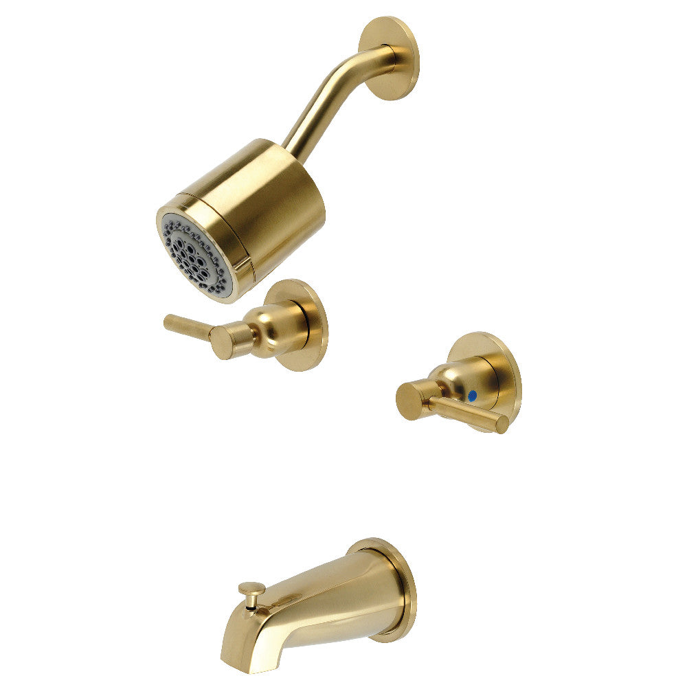 Kingston Brass KBX8147DL Concord Two-Handle Tub and Shower Faucet, Brushed Brass - BNGBath