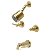 Thumbnail for Kingston Brass KBX8147DL Concord Two-Handle Tub and Shower Faucet, Brushed Brass - BNGBath