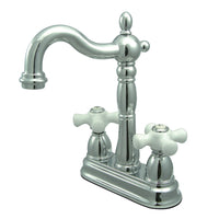 Thumbnail for Kingston Brass KB1491PX Heritage Two-Handle Bar Faucet, Polished Chrome - BNGBath