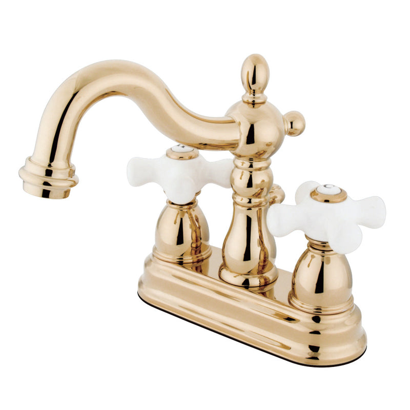 Kingston Brass KB1602PX Heritage 4 in. Centerset Bathroom Faucet, Polished Brass - BNGBath