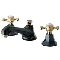 Thumbnail for Kingston Brass NS4469BX Widespread Bathroom Faucet, Black Stainless Steel/Polished Brass - BNGBath