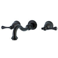 Thumbnail for Kingston Brass KS3125BL Wall Mount Bathroom Faucet, Oil Rubbed Bronze - BNGBath