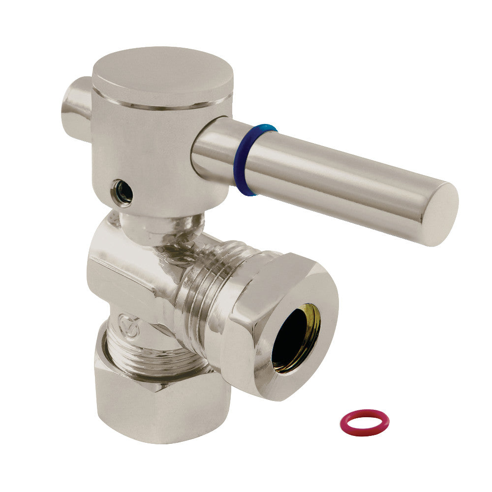 Kingston Brass CC54308DL 5/8" OD Comp X 1/2" or 7/16" Slip Joint Angle Stop Valve, Brushed Nickel - BNGBath