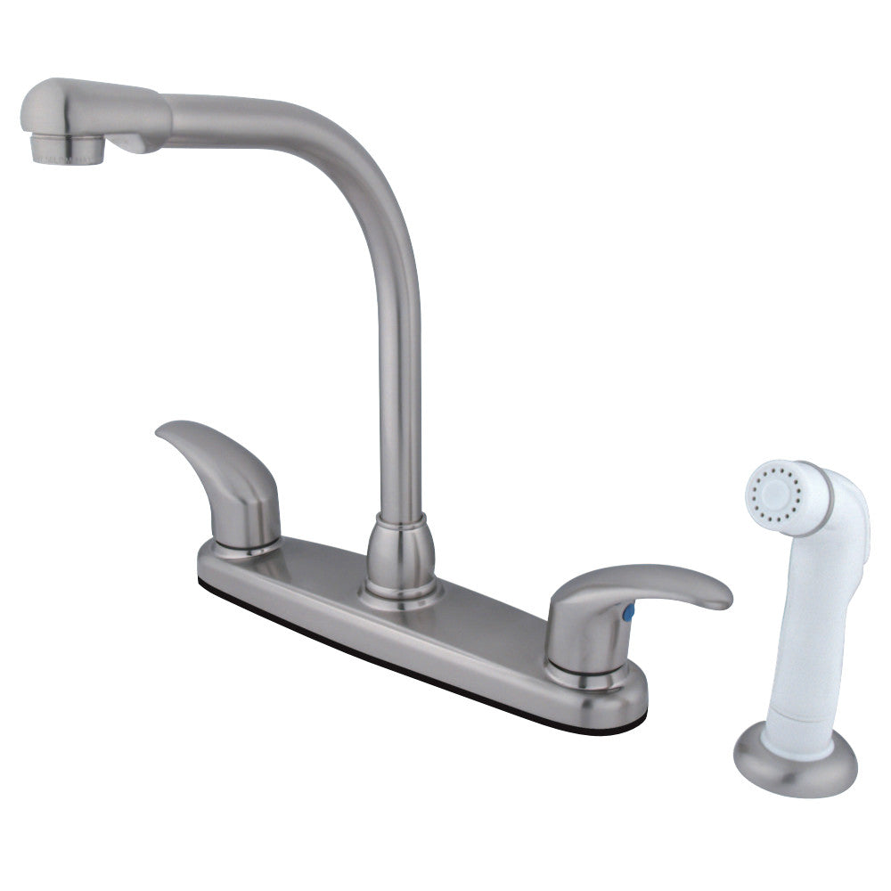 Kingston Brass FB718LL Legacy 8-Inch Centerset Kitchen Faucet with Sprayer, Brushed Nickel - BNGBath