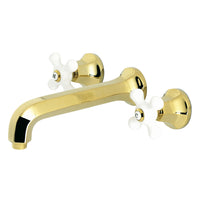 Thumbnail for Kingston Brass KS4022PX Metropolitan 2-Handle Wall Mount Tub Faucet, Polished Brass - BNGBath