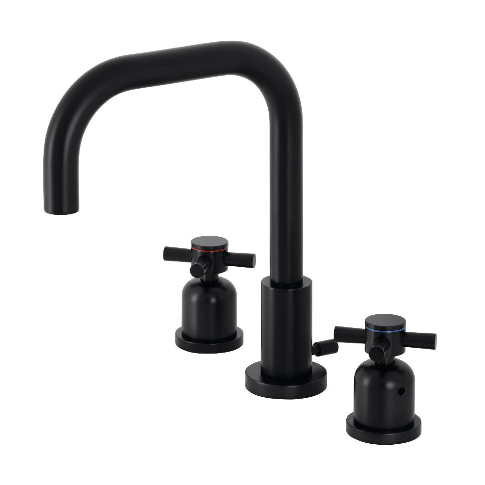 Kingston Brass FSC8930DX Concord Widespread Bathroom Faucet with Brass Pop-Up, Matte Black - BNGBath
