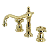 Thumbnail for Kingston Brass KS1972RX Belknap Widespread Bathroom Faucet with Brass Pop-Up, Polished Brass - BNGBath