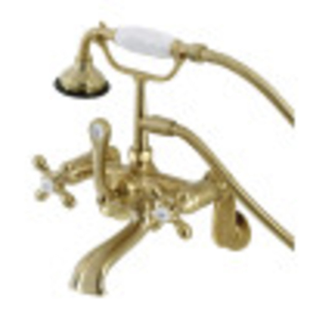 Aqua Vintage AE209T7 Vintage 7-Inch Tub Faucet with Hand Shower, Brushed Brass - BNGBath