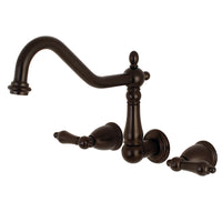 Thumbnail for Kingston Brass KS1025AL Heritage Wall Mount Tub Faucet, Oil Rubbed Bronze - BNGBath