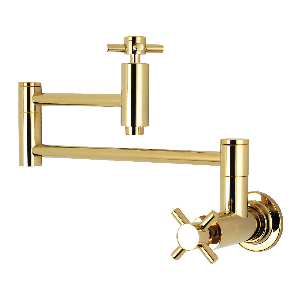Kingston Brass KS8102DX Concord Wall Mount Pot Filler Kitchen Faucet, Polished Brass - BNGBath