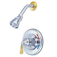 Thumbnail for Kingston Brass GKB634SO Water Saving Magellan Shower Combination with 1.5GPM Water Savings Showerhead, Polished Chrome with Polished Brass - BNGBath