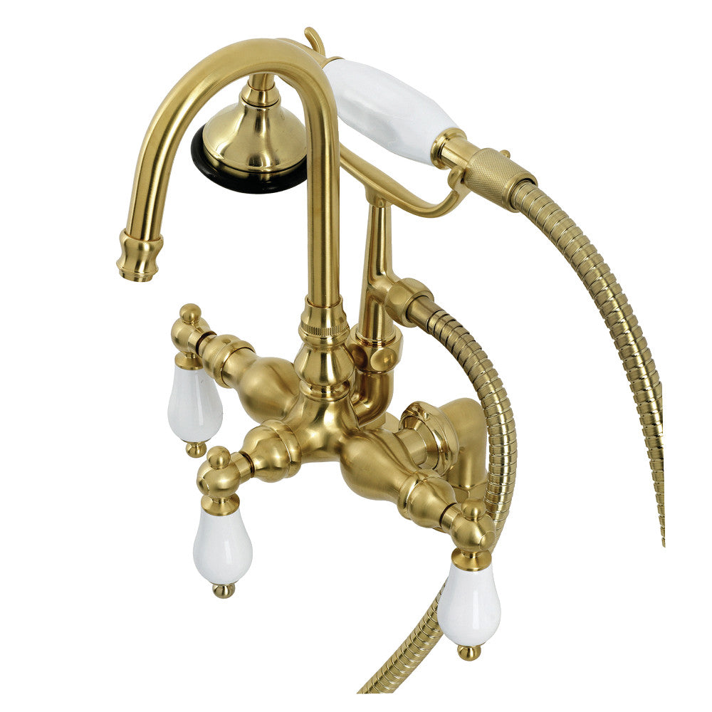 Aqua Vintage AE15T7 Vintage Clawfoot Tub Faucet with Hand Shower, Brushed Brass - BNGBath