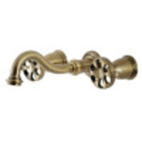 Thumbnail for Kingston Brass KS3023RX Belknap Two-Handle Wall Mount Tub Faucet, Antique Brass - BNGBath