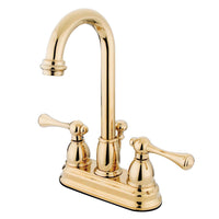 Thumbnail for Kingston Brass KB3612BL 4 in. Centerset Bathroom Faucet, Polished Brass - BNGBath