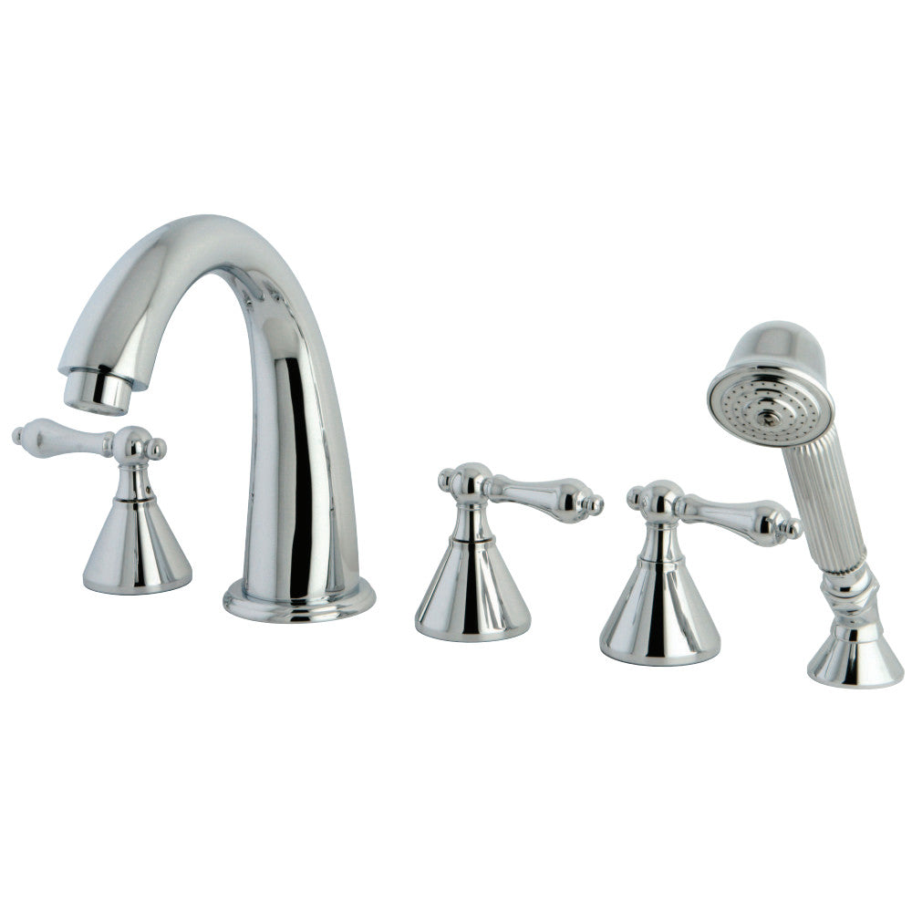 Kingston Brass KS23615AL Roman Tub Faucet 5 Pieces with Hand Shower, Polished Chrome - BNGBath