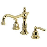 Thumbnail for Kingston Brass KS1972KL Whitaker Widespread Bathroom Faucet with Brass Pop-Up, Polished Brass - BNGBath