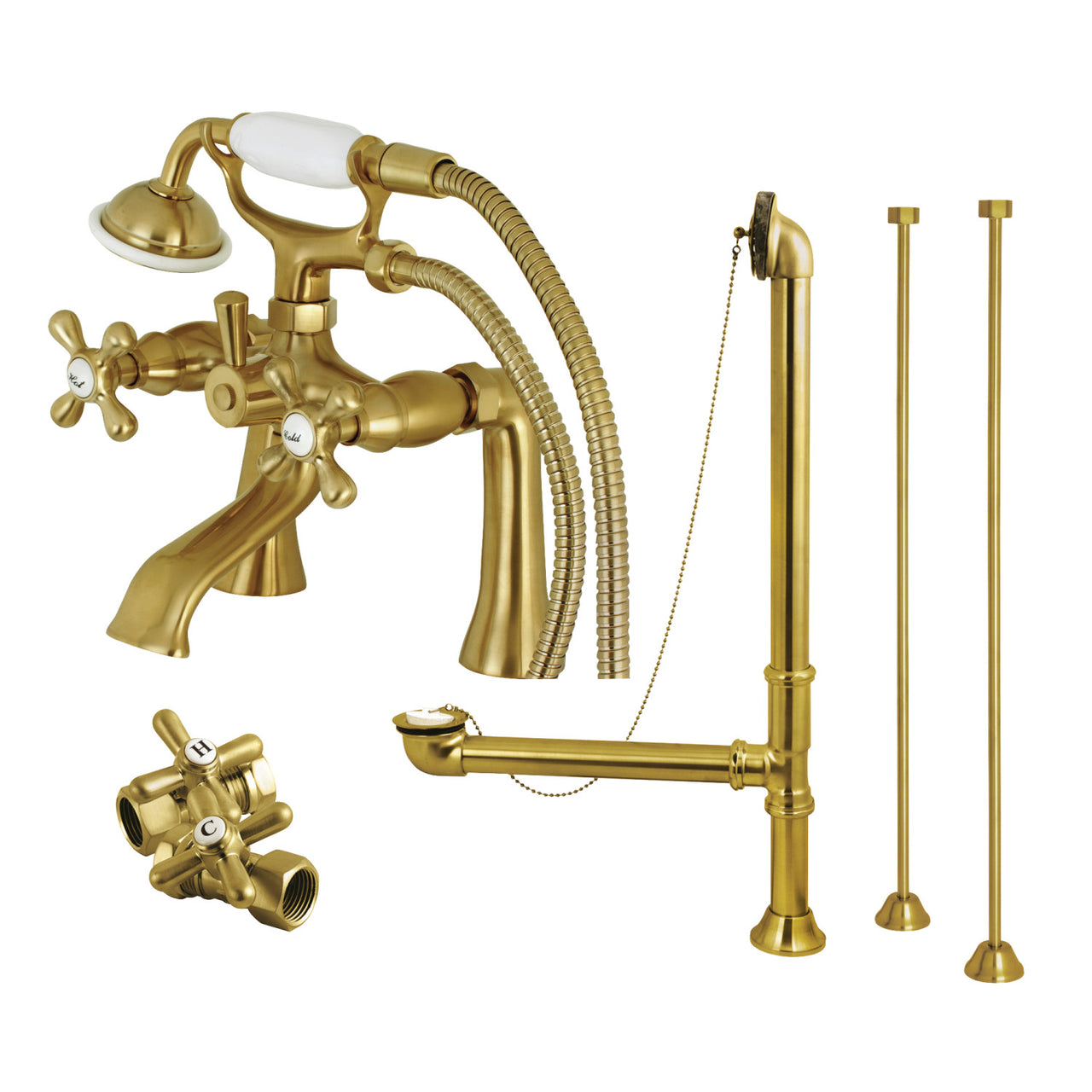 Kingston Brass CCK268ORB Vintage Deck Mount Clawfoot Tub Faucet Package, - BNGBath