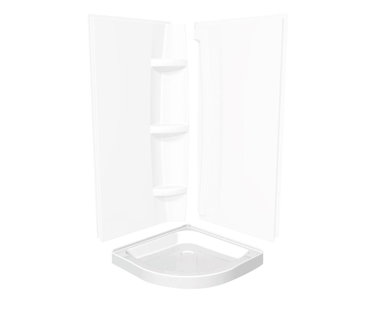 Neo-round Base 36 - 3 in. Acrylic Corner Left or Right Shower Base - BNGBath