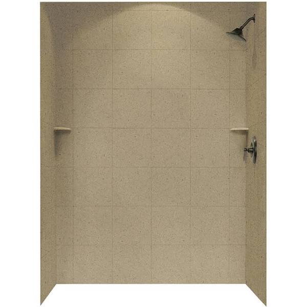 36 x 62 x 72 Swanstone Glue Up Wall Surround Kit 12" Square Tile Pattern - BNGBath