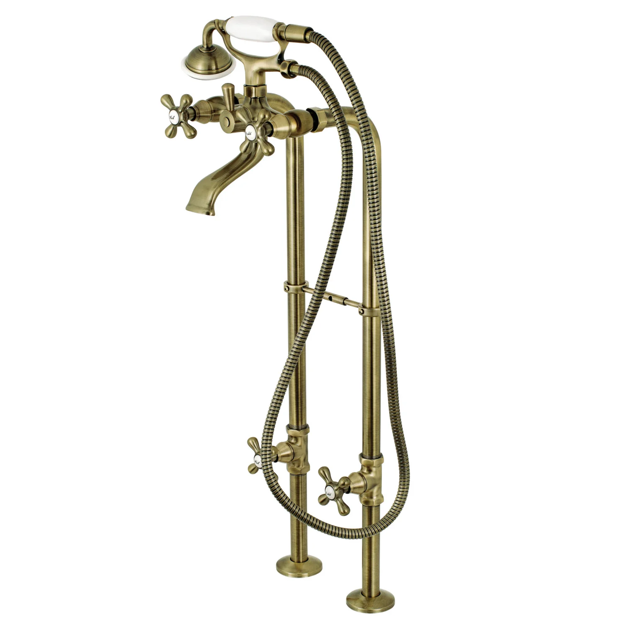 Kingston Brass CCK266K5 Kingston Freestanding Tub Faucet with Supply Line and Stop Valve, - BNGBath