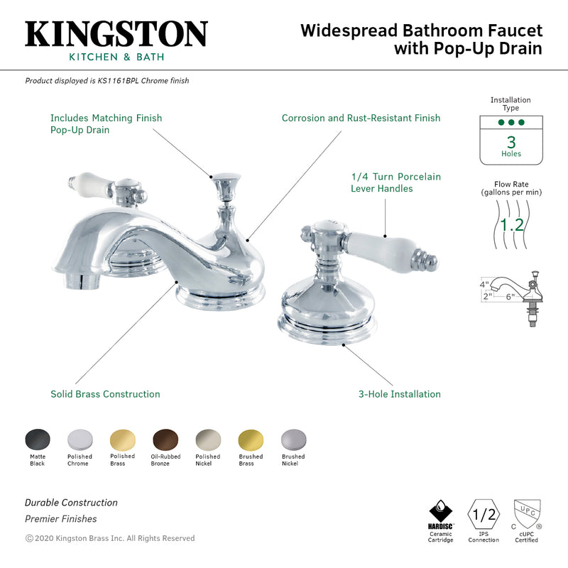 Kingston Brass KS1161BPL 8 in. Widespread Bathroom Faucet OPEN BOX - BNGBath