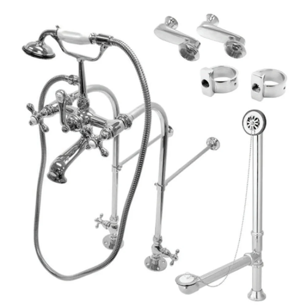 Kingston Brass CCK5101AX Vintage Freestanding Clawfoot Tub Faucet Package with Supply Line - BNGBath